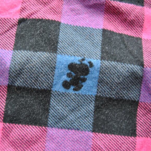 Snoopy Sleeping Shorts Plaid Pink & Blue Peanuts By Schulz Large - Picture 2 of 4